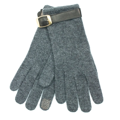 Shop Portolano Tech Gloves With Leather Belt In Grey