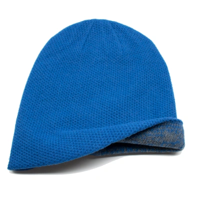 Shop Portolano Cashmere Reversible Slouchy Hat In Blue