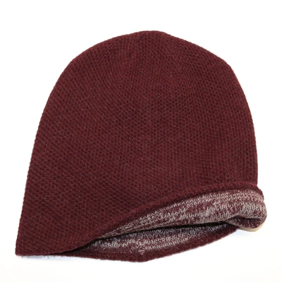 Shop Portolano Cashmere Reversible Slouchy Hat In Red