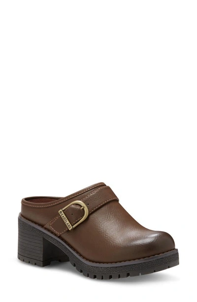 Shop Eastland Nola Block Heel Lug Sole Clog In Brown