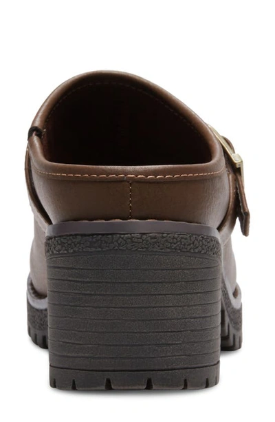 Eastland Nola Block Heel Lug Sole Clog In Brown