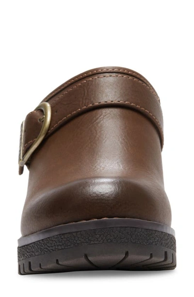 Eastland Nola Block Heel Lug Sole Clog In Brown