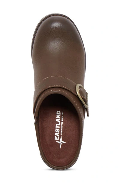Eastland Nola Block Heel Lug Sole Clog In Brown