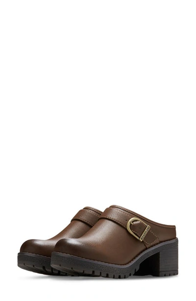 Eastland Nola Block Heel Lug Sole Clog In Brown