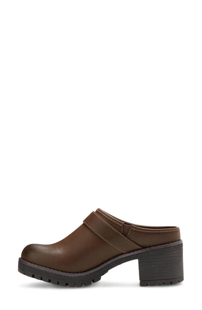 Eastland Nola Block Heel Lug Sole Clog In Brown