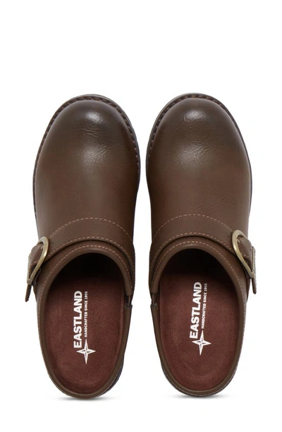 Eastland Nola Block Heel Lug Sole Clog In Brown