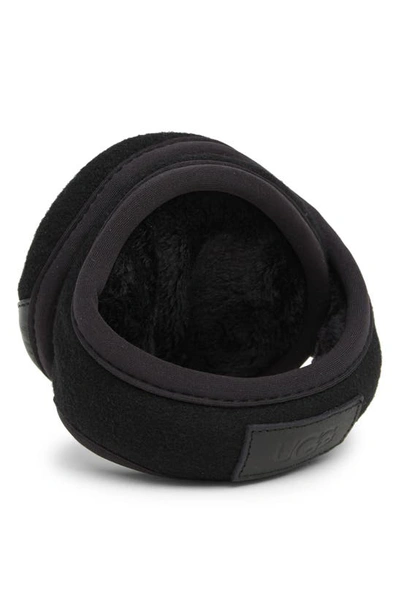 Ugg ® Leather & Faux Fur Ear Muffs In Black
