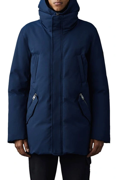 Shop Mackage Edward Water Repellent Down Parka With Removable Bib In Navy