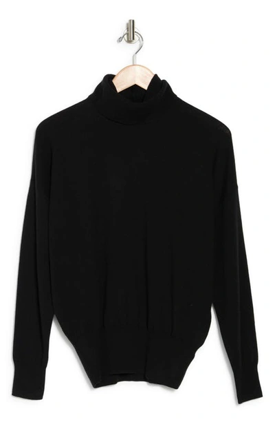 Shop Madewell Oak Turtleneck Wool Blend Sweater In True Black