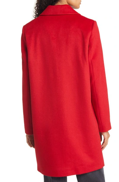 Shop Sam Edelman Double Breasted Wool Blend Coat In Red