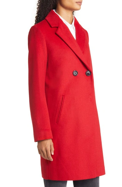 Shop Sam Edelman Double Breasted Wool Blend Coat In Red