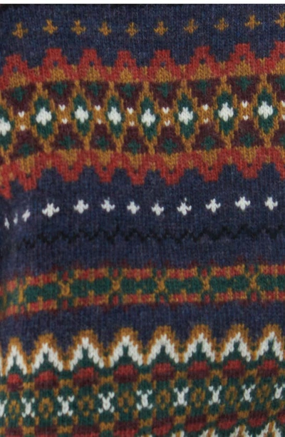 Shop Barbour Kids' Case Fair Isle Wool Sweater In Navy Marl