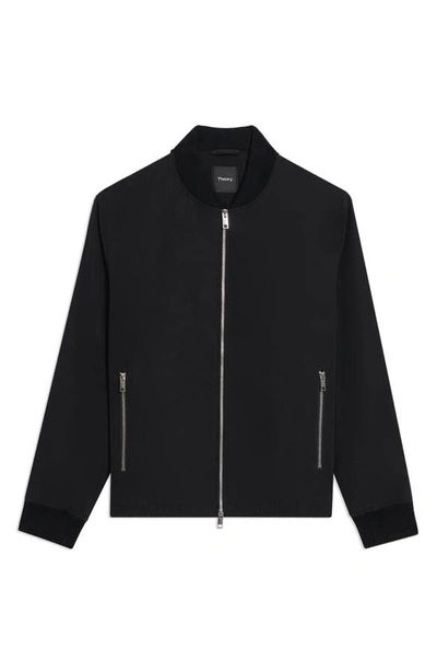 Theory City Foundation Tech Water Resistant Twill Bomber Jacket In Black - 001