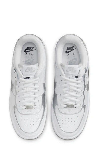 Shop Nike Air Force 1 Shadow Sneaker In White/ Platinum/ Blue/ Silver