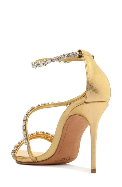 Shop Alexandre Birman Demi Crystal Embellished Sandal In Oro/ Cristal