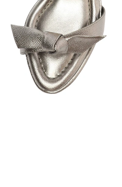 Alexandre Birman Clarita Metallic Ankle-bow Sandals In Grafite