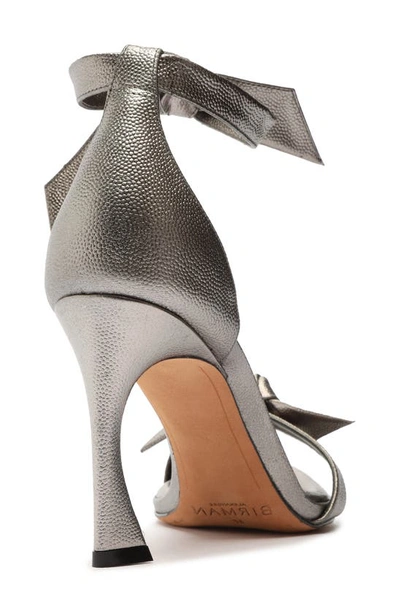 Alexandre Birman Clarita Metallic Ankle-bow Sandals In Grafite