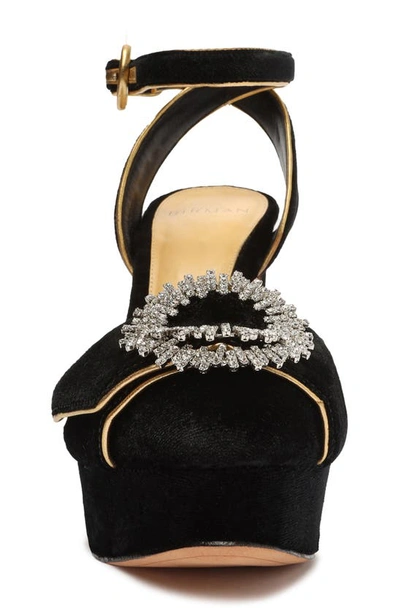 Shop Alexandre Birman Madelina Platform Pump In Black/ Oro/ Crystal Silver