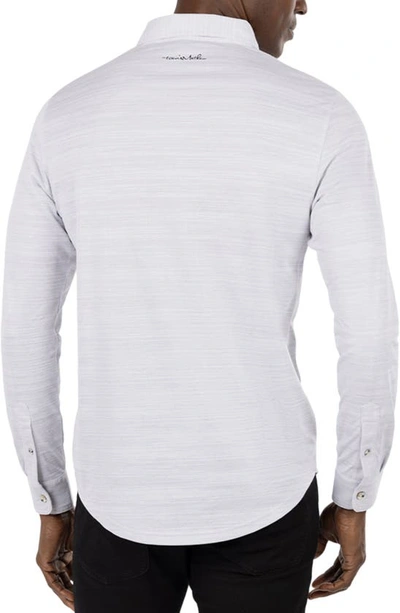 Shop Travismathew Herondale Long Sleeve Cotton Blend Polo Shirt In Heather Light Grey
