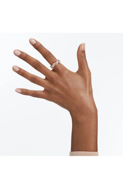 Swarovski Vittore Pear Cut Rose Gold Tone Plated Ring In White