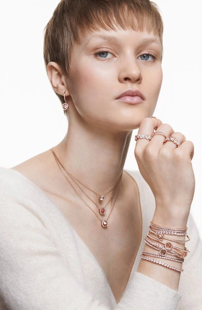 Swarovski Vittore Pear Cut Rose Gold Tone Plated Ring In White