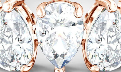 Swarovski Vittore Pear Cut Rose Gold Tone Plated Ring In White
