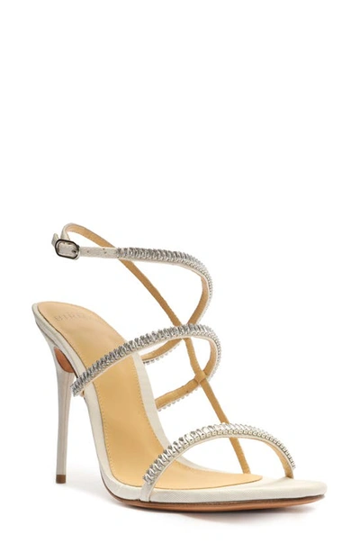 ALEXANDRE BIRMAN Womens Silver Polka Dot Designer Heel Padded Adjustable Strap Lenny Square Toe Buckle Leather Dress Sandals Shoes