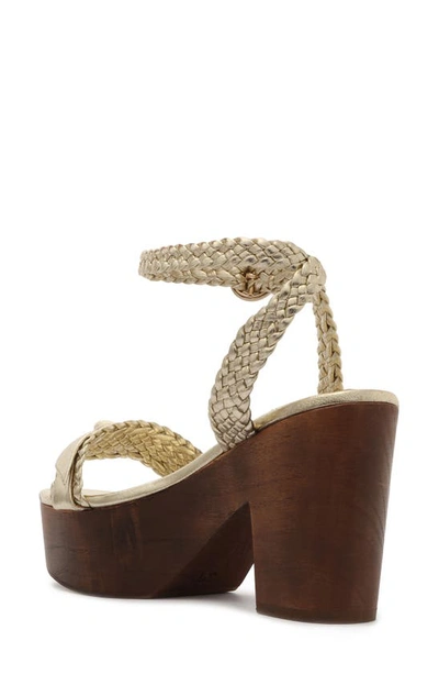 Shop Alexandre Birman Clarita Ankle Strap Platform Sandal In Golden