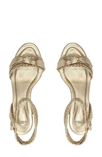 Shop Alexandre Birman Clarita Ankle Strap Platform Sandal In Golden