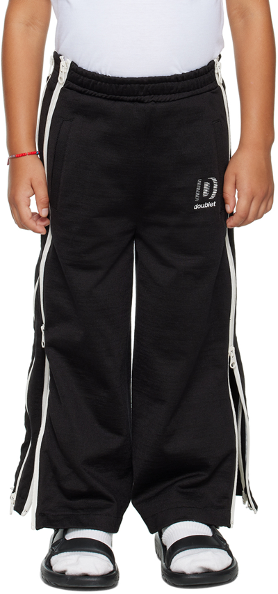 Shop Doublet Kids Black Zip-up Track Lounge Pants