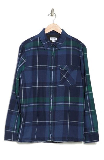 Shop Abound Plaid Shirt Jacket In Navy- Green Autumn Plaid