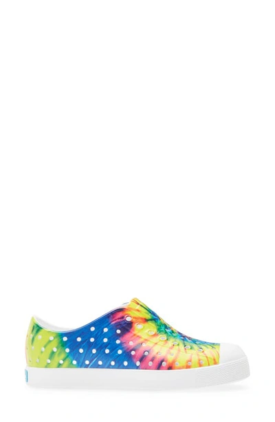 Shop Native Shoes Jefferson Print Slip-on Sneaker In Shell White/multi Tie Dye