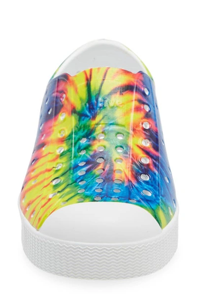 Shop Native Shoes Jefferson Print Slip-on Sneaker In Shell White/multi Tie Dye