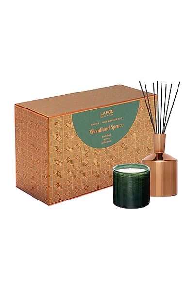 Shop Lafco New York Candle + Diffuser Duo In Woodland Spruce & Reed