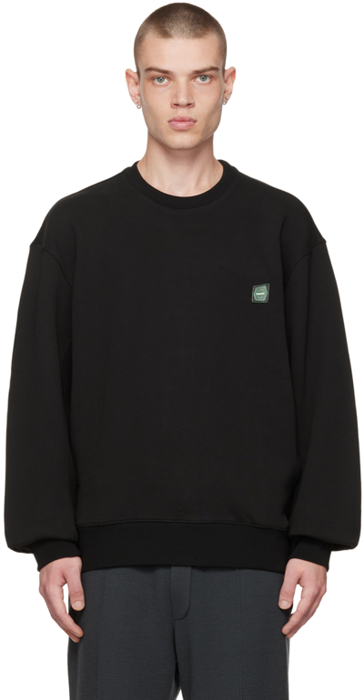 Shop Solid Homme Black Embroidered Back Sweatshirt In 725b Black