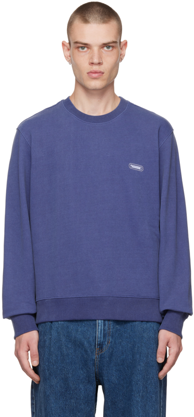 Shop Solid Homme Blue Embroidered Sweatshirt In 732l Blue