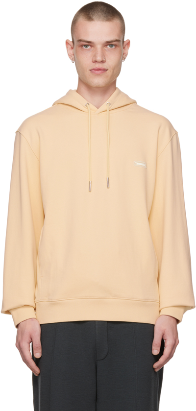 Shop Solid Homme Yellow Embroidered Hoodie In 741y Yellow