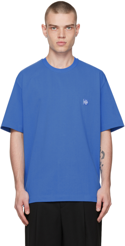Shop Solid Homme Blue Embroidered Back T-shirt In 643l Blue