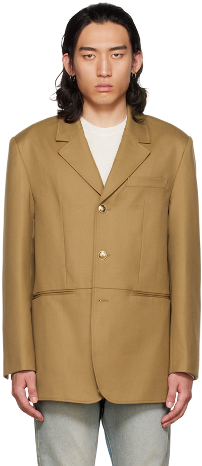 Drae Ssense Exclusive Tan Three-button Blazer In Beige