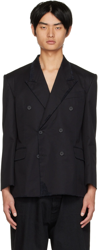 Shop Balenciaga Black Shrunk Blazer In 1000 Noir