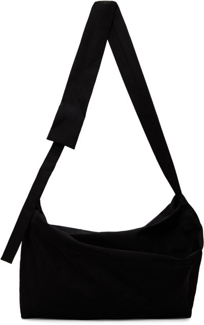 Shop Yohji Yamamoto Black Puff Messenger Bag In 1 Black