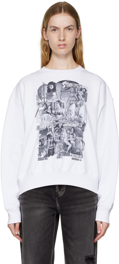 Shop We11 Done White Movie Collage Sweatshirt