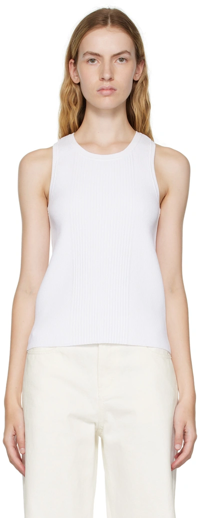 We11 Done White Racer Back Tank Top In White