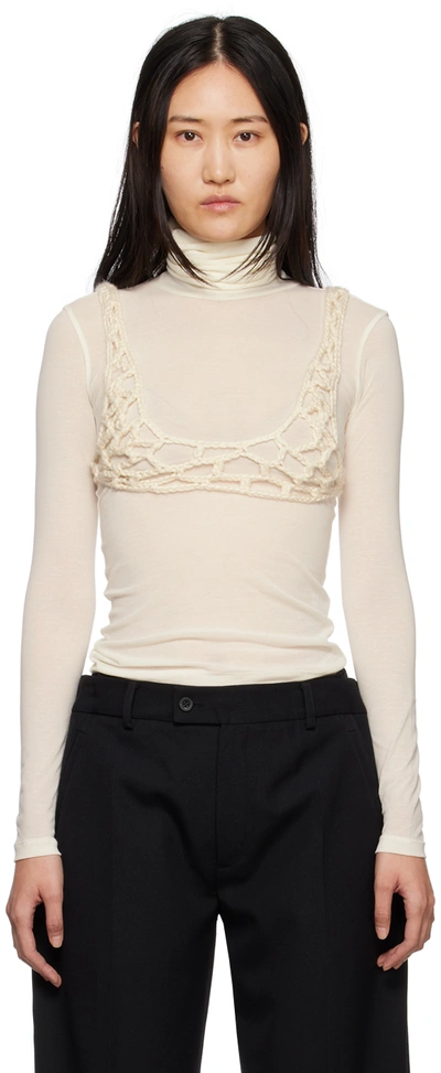 Subtle Le Nguyen Off-white Net Bra Turtleneck In Off - White
