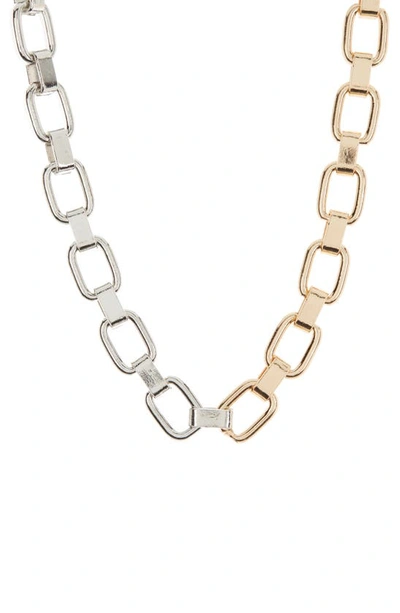 Shop Petit Moments Nina Half-&-half Necklace In Silver/gold