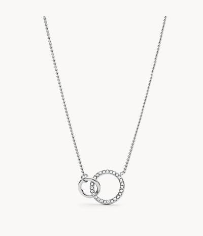 Shop Fossil Women's Stainless Steel Pendant Necklace In Silver