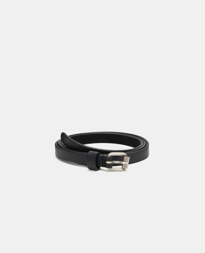 Shop Aspesi Leather Belt In Black