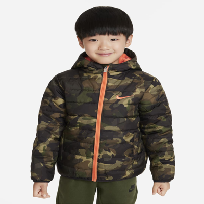 Shop Nike Toddler Puffer Jacket In Camo Green