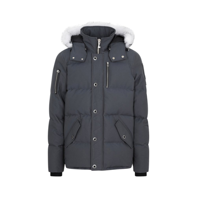 Shop Moose Knuckles Q3 Hooded Jacket In Grey