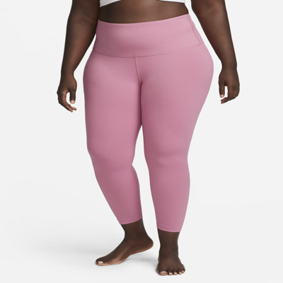 Shop Nike Women's  Yoga High-waisted 7/8 Leggings (plus Size) In Pink